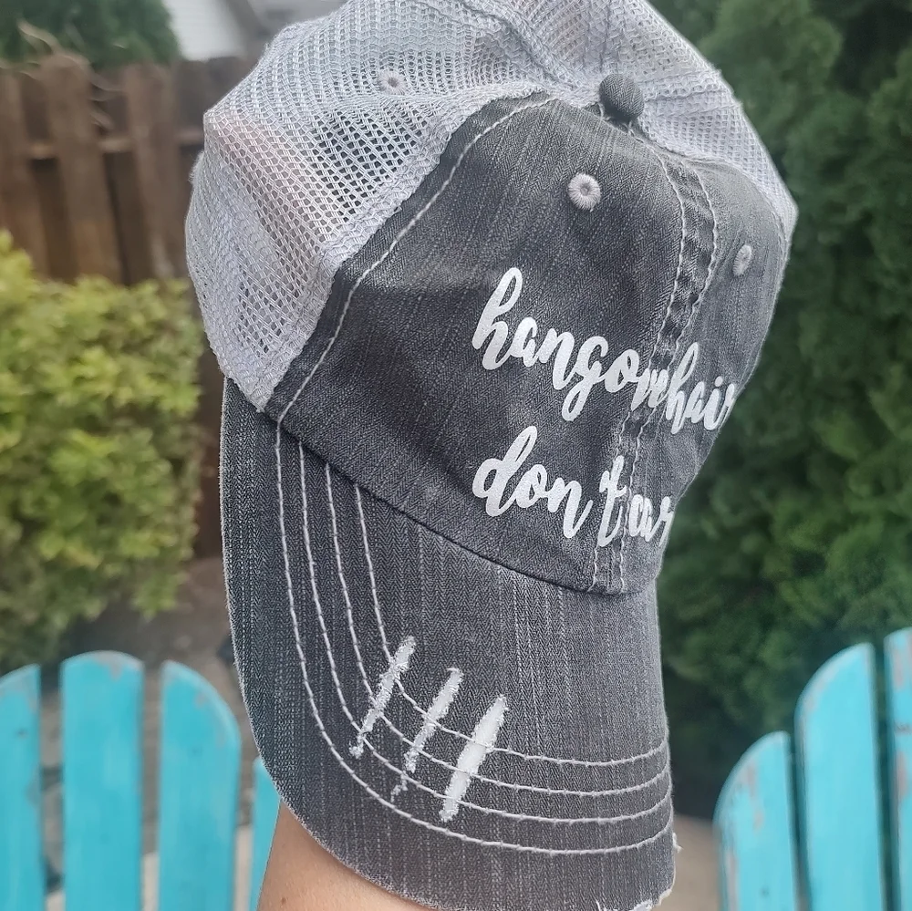 💥 3/$20 Hangover Hair Don't Care Trucker Hat!